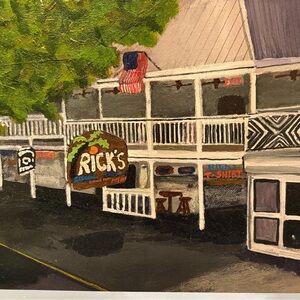 Rick's Bar Painting 12x12 acrylic on canvas